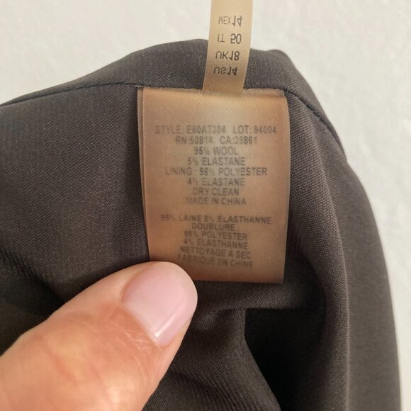 Elie Tahari Wool Pencil Skirt Brown Minimalist Office Classic Academia Size 14 - Picture 8 of 9